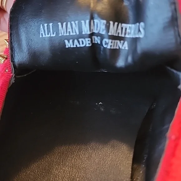 After Midnight Mens Harvie AM Exclusive Smoker Red Velvet Gold Spike Studs Shoes - Picture 11 of 11